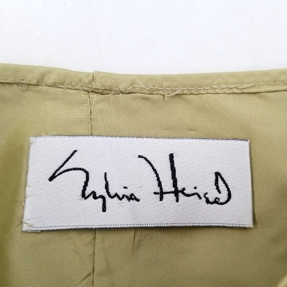 Sylvia Heisel Vtg 90s Moss Green silk skirt sz 4 Small